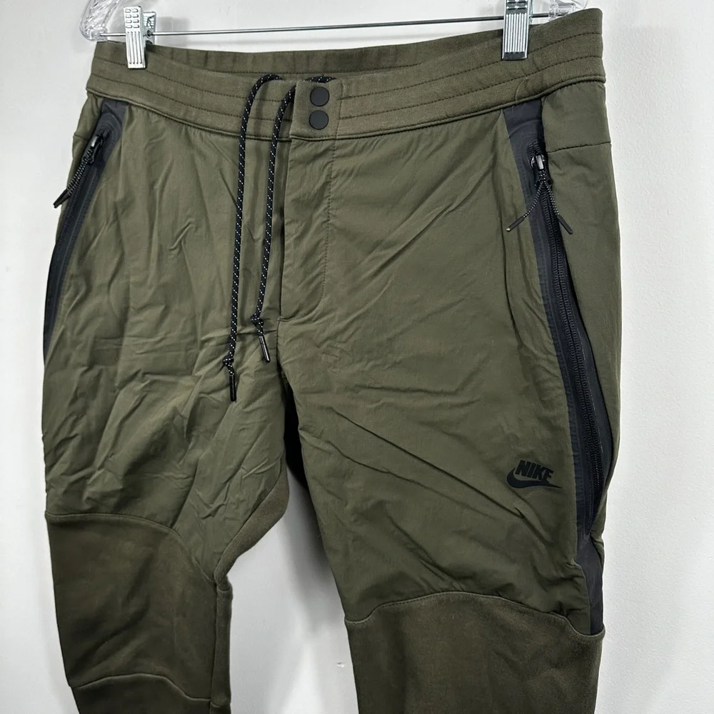 Nike Tech Fleece Joggers Olive Green Tapered Athletic Pants Size Large - Picture 3 of 6
